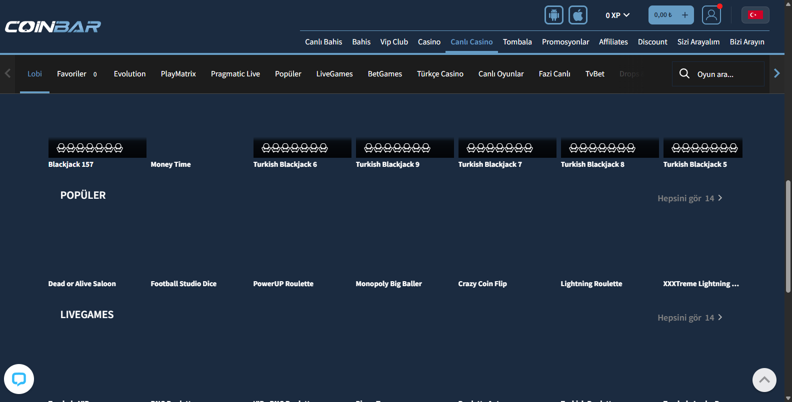 Coinbar Canlı Bahis Maçları ve Kupon Yapma